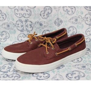 Sperry‎ Top-Sider Boat Shoes Leather Sneakers Casual Maroon Size 8